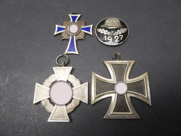 4 Orden aus einer Familie - EK2 + Mutterkreuz + Stahlhelmbund 1927 + Treue Dienste
