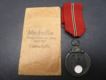 Set - winter battle medal on ribbon and bag