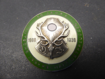 Badge - 50 Years of the German Hunters' Association in East Prussia, manufacturer Wernstein Jena