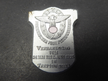 Badge - Pomeranian Prov. Fire Brigade Association - Association Day 1935 in Treptow