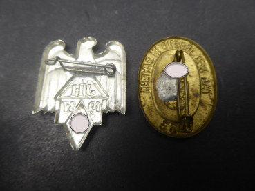 2 badges DHJ - German Youth Hostels 1937 + HJ Youth Day in Bavaria 1933