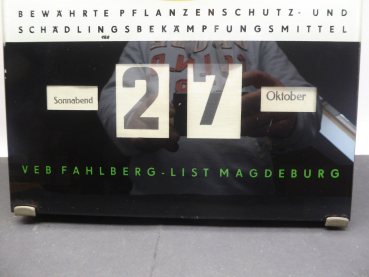 GDR advertising calendar / perpetual calendar - VEB Fahlberg - List Magdeburg - plant protection and pest control