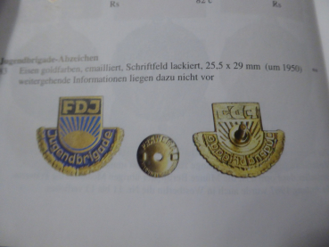 GDR FDJ badge - youth brigade badge - around 1950