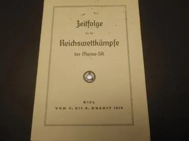 Heft - Zeitfolge für die Reichswettkämpfe der Marine SA, Kiel 1939