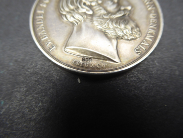800er Silber Medaille Detmold - 1875 (F. Reu & Co.) Hermannsdenkmal - Ernst von Bandel - 41 mm, 26,3 Gramm
