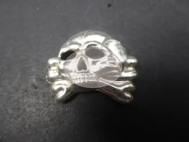 SS Totenkopf Cap Badge 1st Form - Made from silver plated brass