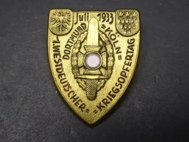 Badge - 1st West German War Victims Day Dortmund Cologne 1933