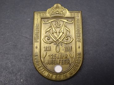 Badge - 125 years. Jubilee Fusilier - Regt. von Gersdorff No. 80 in Wiesbaden 1938