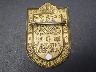 Badge - 125 years. Jubilee Fusilier - Regt. von Gersdorff No. 80 in Wiesbaden 1938