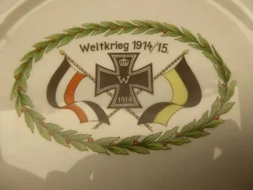 Andenkenteller mit Eisernen Kreuz 1914 /15