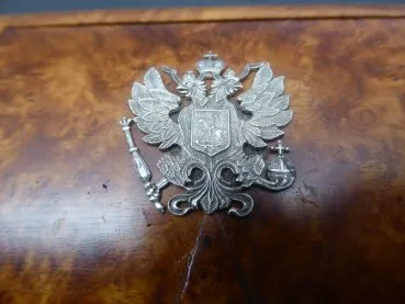 Russland - Tabakdose aus Edelholz + Silber Auflage Zarenreich um 1900