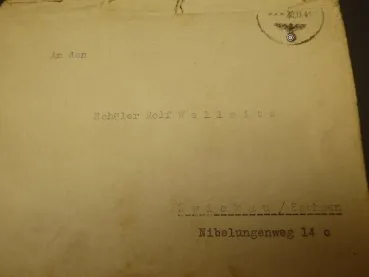 Postkarte mit OU Schwerter-Träger General Dietl + Brief und Briefumschlag an einen Schüler 1941