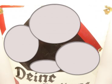 Enamel sign "Deine Zeitung - Der Kampfruf" with manufacturer BEHA-Werk, Vienna XIII - 400x505 mm