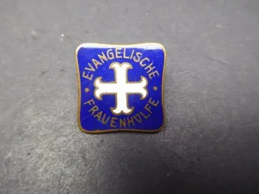 Badge - Evangelische Frauenhilfe - misspelled "Frauenhülfe" with manufacturer