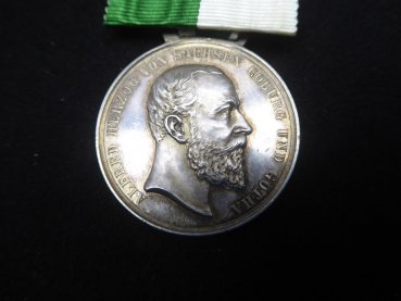 Orden - Alfred Herzog von Sachsen Coburg und Gotha - Für Verdienst an Spange - Silber Halbmond Krone 990