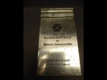 Notizblockhalter - Warenzentrale der Deutschen Genossenschaften - Litzmannstadt, Hermann-Göring-Straße 47
