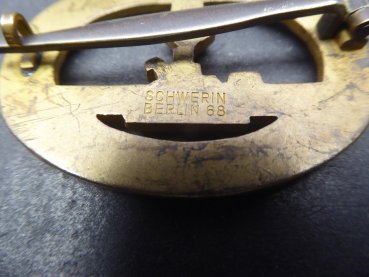 U-boat War Badge Schwerin Berlin 68 on cross pin