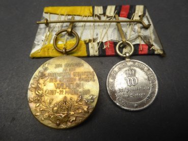 Ordensspange Kriegsdenkmünze für Nichtkämpfer 1870/1871 + Zentenarmedaille