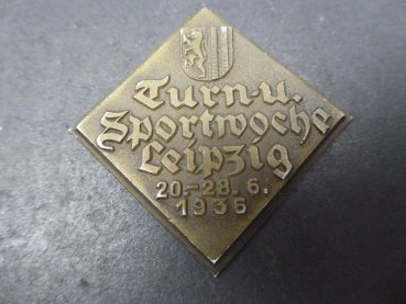 Preview: Plaque / Badge - Gymnastics and Sports Week Leipzig 1936