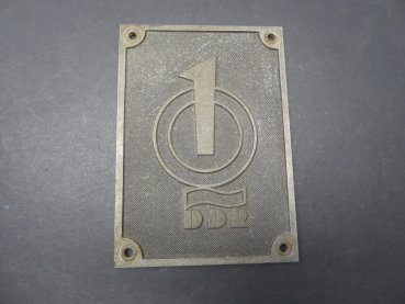 Aluminium Plakette - 1 Q DDR - 1er Qualität DDR