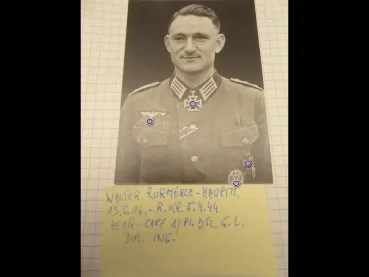 Ritterkreuzträger Oberleutnant Walter Zurmöhle - Repro-Foto nach 45 mit originaler Unterschrift