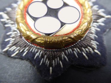 Preview: DK Deutsches Kreuz in Gold in Stoffausführung