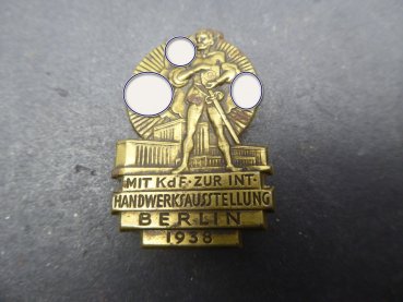 Badge - With KdF to the international handicraft exhibition Berlin 1938