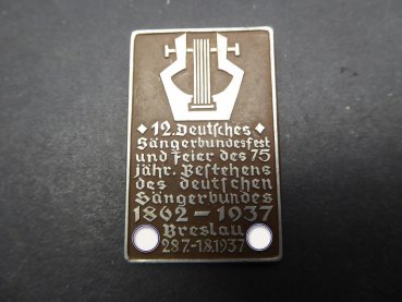 Badge - 12th German Singers' Association Festival Breslau 1937