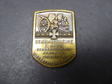 Badge - Memorial Consecration I. Nass. Field Artillery Regt. No. 27 Oranien Wiesbaden 1934