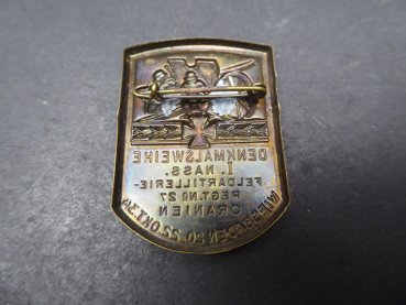 Badge - Memorial Consecration I. Nass. Field Artillery Regt. No. 27 Oranien Wiesbaden 1934
