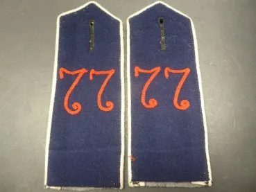 Paar Schulterklappen - Preußen Infanterie-Regiment Nr. 77 Hannover - Rückseite Feldgrau