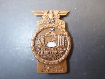 Badge - NSBO conference of the German Workers' Front District of Westphalia 1933 - unity makes strength