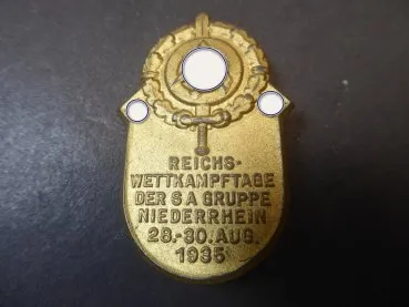 Badge - Reich Competition Days of the SA Group Lower Rhine 1935