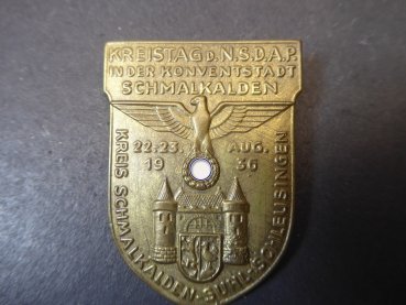 Abzeichen - Kreistag der NSDAP in der Konventstadt Schmalkalden 1936 - Kreis Schmalkalden Suhl Schleusingen