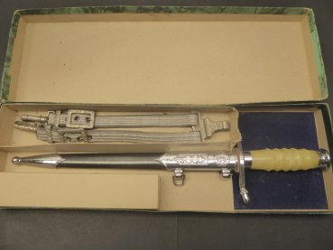 NVA dagger with three-hole hanger in box - matching numbers