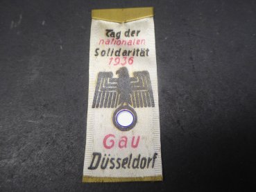Badge / silk ribbon - Day of National Solidarity 1936 Gau Düsseldorf