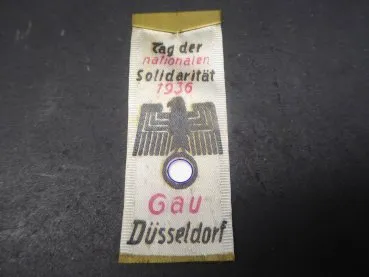 Abzeichen / Seidenband - Tag der nationalen Solidarität 1936 Gau Düsseldorf