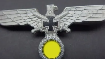 Cap eagle NSKOV NS Kriegerbund Kyffhäuser. Non-ferrous metal on needle. With manufacturer.