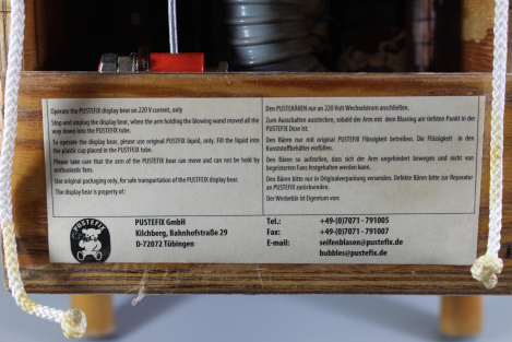 Pustefix Bär, Pustebär, Originaler Pustefix Seifenblasen Bär im Top-Zustand