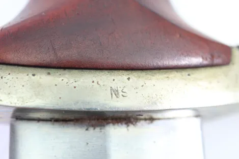 SA Dienstdolch Frühe Variante - Julius Bahrl Jr. Solingen, NS gestempelt mit Plisterschliff und Gehänge