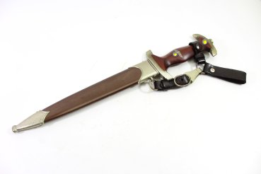 Preview: SA Service Dagger, Early Variant - Julius Bahrl Jr., Solingen, NS stamped with blister finish and hanger