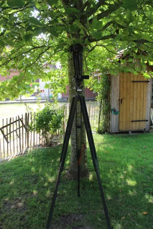 Frühes sowjetisches Scherenfernrohr ASzT 10x45 von 1956 – markiert und gestempelt