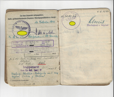 German Army Pay book of a flag junker - sergeant / lieutenant, Crimean shield award