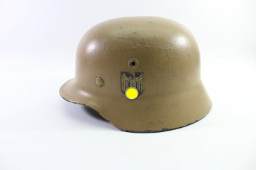 Preview: Ww2 Wehrmacht DAK  Afrika Stahlhelm M40 mit 1 Emblem Afrikakorps - Tarnlackierung