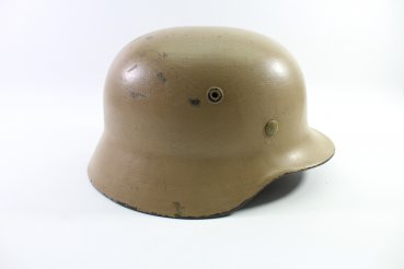 Preview: Ww2 Wehrmacht DAK  Afrika Stahlhelm M40 mit 1 Emblem Afrikakorps - Tarnlackierung