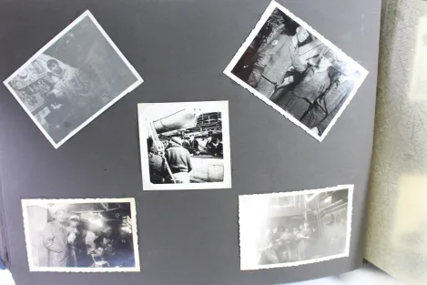 Photo albums belonging to a naval soldier on a submarine, torpedo boat Jaguar, and submarine escort vessel Saar