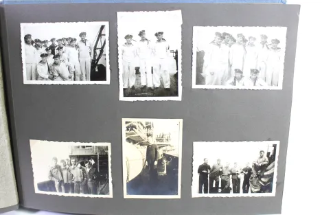 Photo albums belonging to a naval soldier on a submarine, torpedo boat Jaguar, and submarine escort vessel Saar