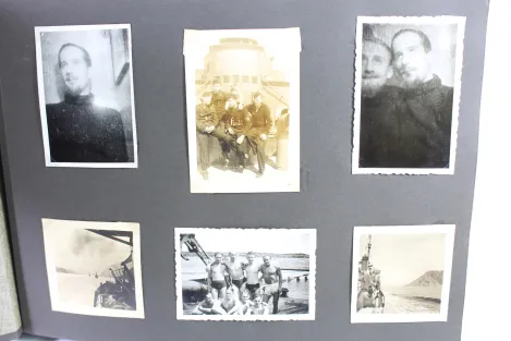 Photo albums belonging to a naval soldier on a submarine, torpedo boat Jaguar, and submarine escort vessel Saar