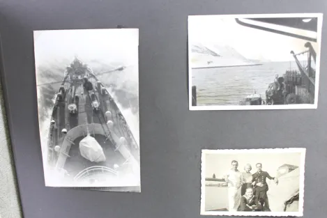 Photo albums belonging to a naval soldier on a submarine, torpedo boat Jaguar, and submarine escort vessel Saar