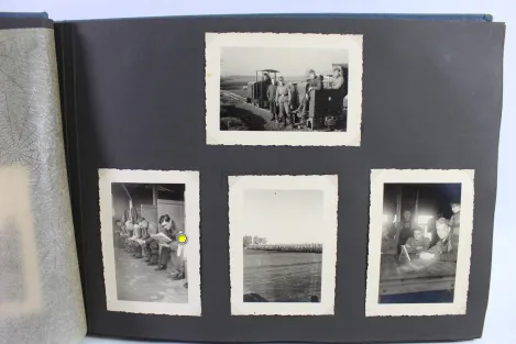 Photo albums belonging to a naval soldier on a submarine, torpedo boat Jaguar, and submarine escort vessel Saar